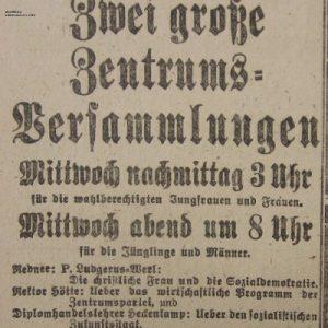 Westfälischer Volksfreund am 16.1.1919