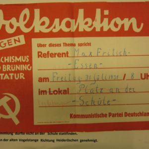Plakat der KPD im Wahlkampf - Quelle Werler Stadtarchiv